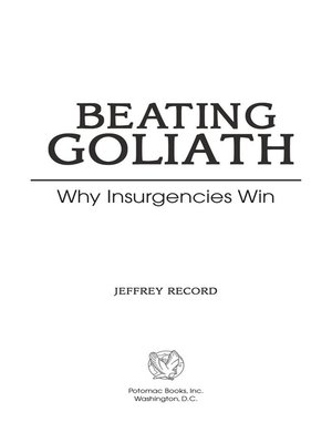 cover image of Beating Goliath